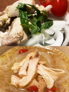 ゆで鶏→バンバンジー&薬膳スープ-レシピのメイン写真