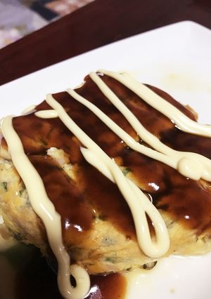 大葉のお好み焼き風オムレツ-レシピのメイン写真