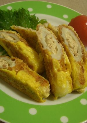 お弁当のおかず★梅ツナマヨのちくわピカタ-レシピのメイン写真