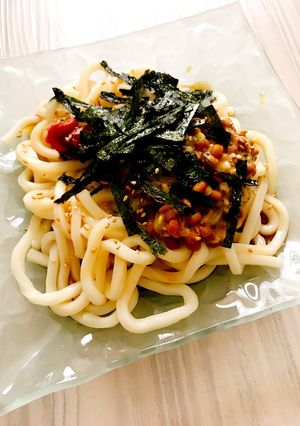 納豆ねばねば冷やしうどん 梅風味-レシピのメイン写真