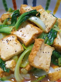 厚揚げと青梗菜の簡単オイスターソース炒め-レシピのメイン写真