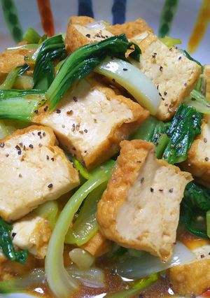 厚揚げと青梗菜の簡単オイスターソース炒め-レシピのメイン写真