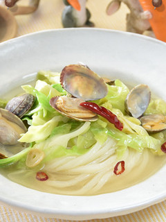 アサリと春キャベツのうどん-レシピのメイン写真