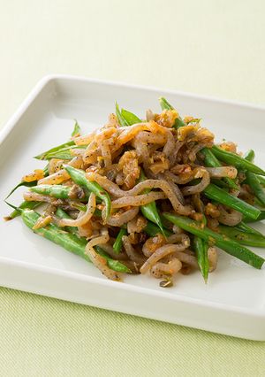 突きこんにゃくといんげんのザーサイ炒め-レシピのメイン写真