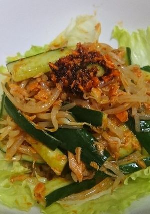 食べるラー油でちょい辛もやしサラダ-レシピのメイン写真