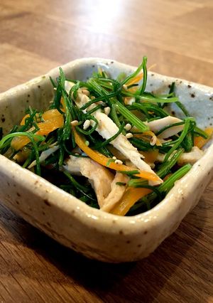 おかひじきと鶏ムネのからしポン酢和え-レシピのメイン写真