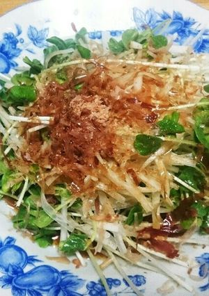 大根とおくらの新芽のポン酢サラダ-レシピのメイン写真