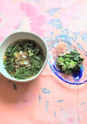 モロヘイヤとオクラの麺つゆ☆素麺・うどん-レシピのメイン写真