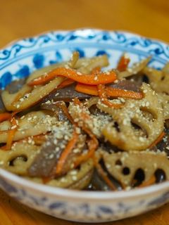 れんこんとこんにゃくのきんぴら♪-レシピのメイン写真