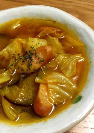 キャベツとなすのカレースープ-レシピのメイン写真
