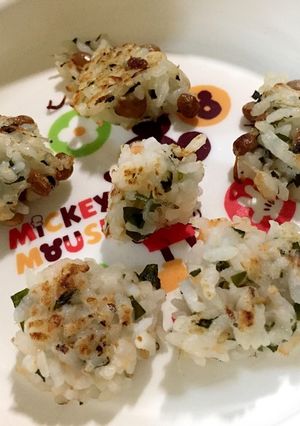 【離乳食後期〜】冷凍可☆手掴み焼おにぎり-レシピのメイン写真