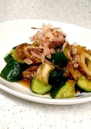 簡単!きゅうりとちくわの梅ワサビ醤油-レシピのメイン写真