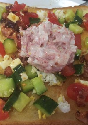 コーンビーフとミモザサラダのトースト-レシピのメイン写真