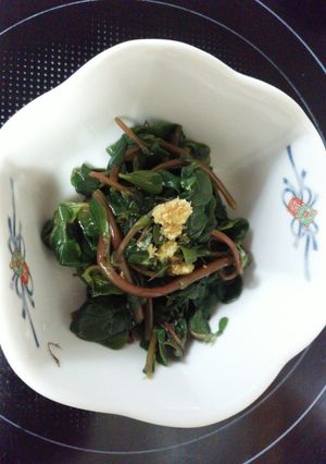 畑の雑草(ひょう)のお浸し-レシピのメイン写真
