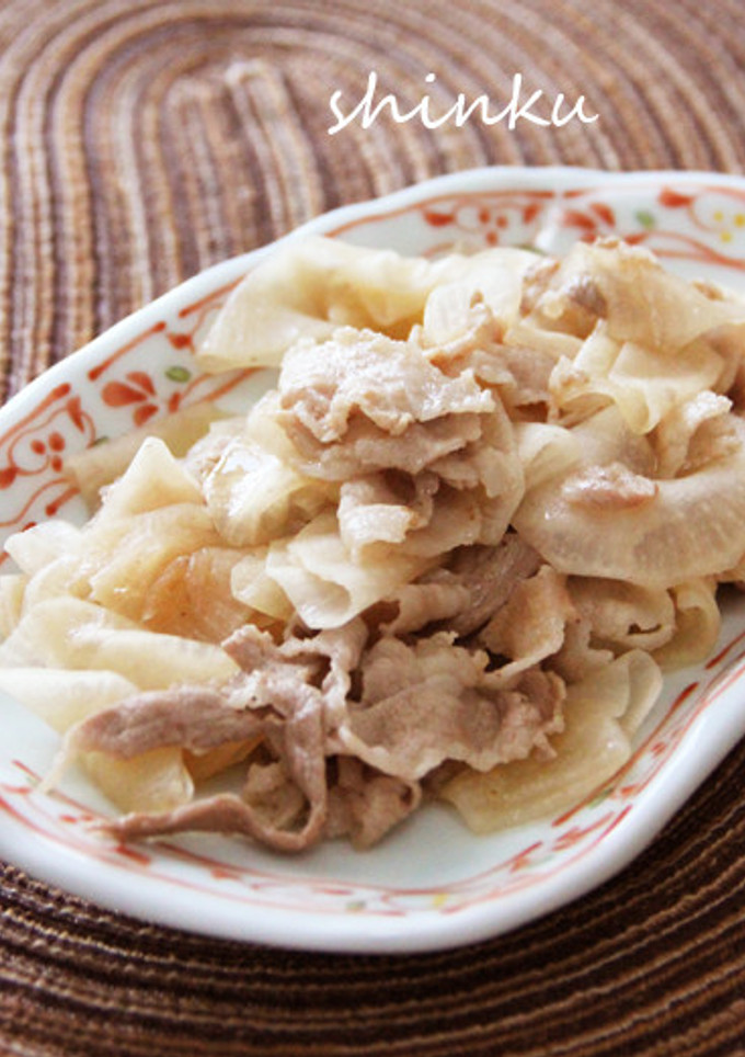 簡単うま！薄切り大根と豚バラの麺つゆ炒め-レシピのメイン写真