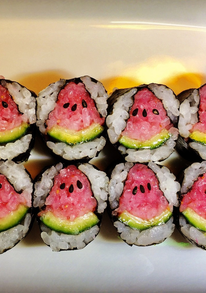 寿司型・模様巻き(スイカ)-レシピのメイン写真