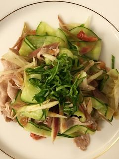豚しゃぶときゅうり茗荷の梅肉和え-レシピのメイン写真