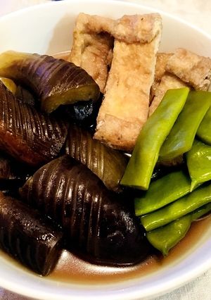 なすとモロッコいんげんと油揚げの煮物-レシピのメイン写真