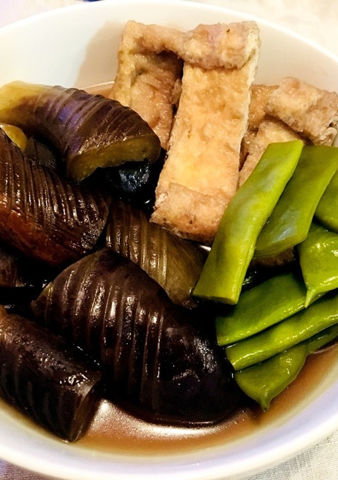 なすとモロッコいんげんと油揚げの煮物-レシピのメイン写真