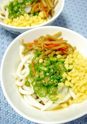 簡単！冷製☆ねばねばオクラうどん-レシピのメイン写真