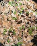豆腐の道明寺粉の餡かけ・海老と大葉風味