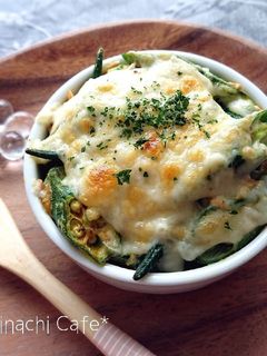 オクラとツナのカレー風味チーズ焼き-レシピのメイン写真