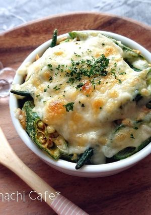 オクラとツナのカレー風味チーズ焼き-レシピのメイン写真