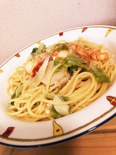 キャベツとシーフードのペペロンチーノ-レシピのメイン写真