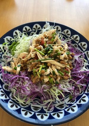 蒸し鶏むねの納豆野菜和え-レシピのメイン写真