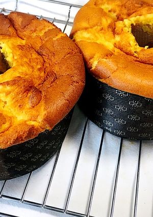 しっとりふわふわかぼちゃのシフォンケーキ-レシピのメイン写真