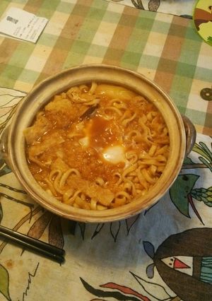 即席めんで簡単美味しい味噌煮込みうどん♪-レシピのメイン写真