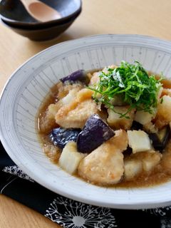 鶏むね肉と茄子と長芋のみぞれ煮-レシピのメイン写真