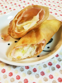 ★*ハムとネギとチーズで簡単春巻き★*-レシピのメイン写真