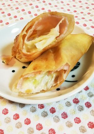 ★*ハムとネギとチーズで簡単春巻き★*-レシピのメイン写真