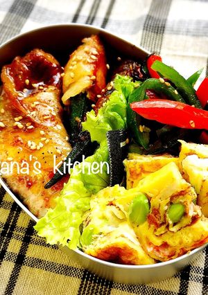 野菜の肉巻きとコロコロ玉子焼き弁当♪♪-レシピのメイン写真