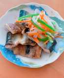 サンマ開き♬フライパン南蛮漬け♬骨まで❤