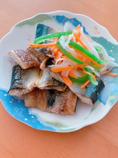 サンマ開き♬フライパン南蛮漬け♬骨まで❤-レシピのメイン写真