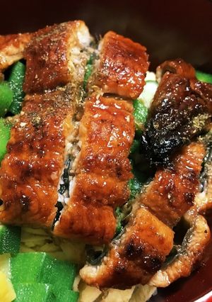 オクラで爽やかプラス！鰻の蒲焼き丼-レシピのメイン写真