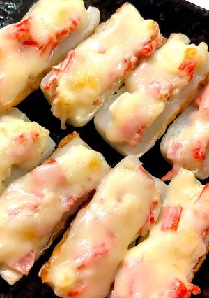 竹輪ボートのカニカマチーズ焼き-レシピのメイン写真