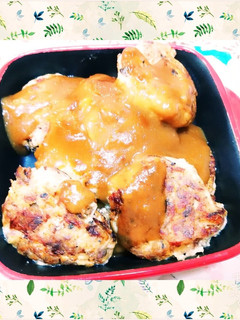 鯖の味噌煮缶で味噌垂れ豆腐つくねバーグ♪-レシピのメイン写真