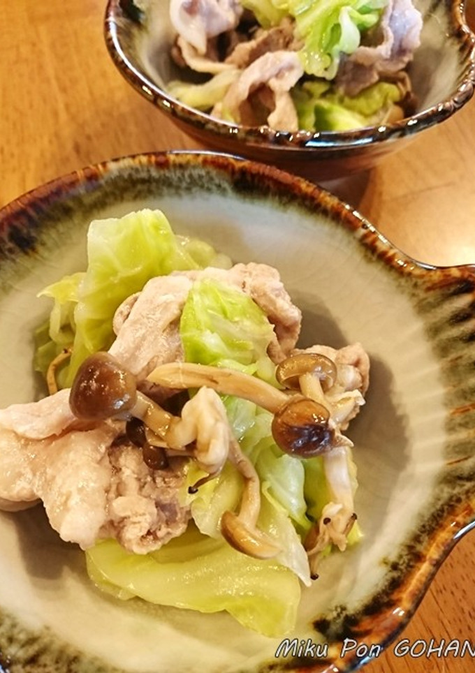 豚こまとキャベツの白だしさっと煮-レシピのメイン写真