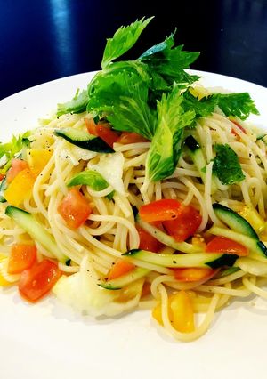 セロリと夏野菜の冷製パスタレモン風味-レシピのメイン写真