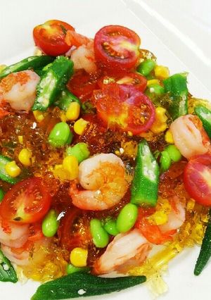 ☆夏野菜とエビのジュレサラダ☆☆☆-レシピのメイン写真