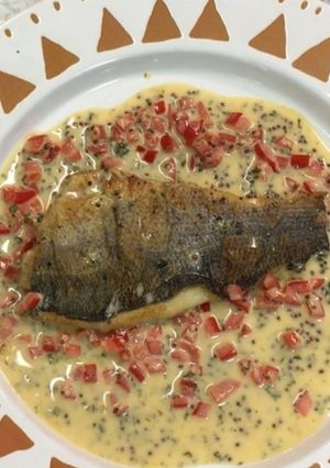 プロが伝授スズキ白身魚のマスタードソース-レシピのメイン写真