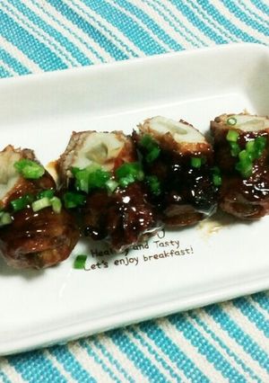 ごぼ天の肉巻きで蒲焼き-レシピのメイン写真