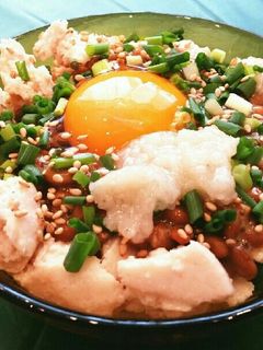 スポ飯♡サラダチキン&納豆卵かけご飯♡-レシピのメイン写真