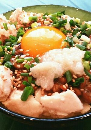 スポ飯♡サラダチキン&納豆卵かけご飯♡-レシピのメイン写真