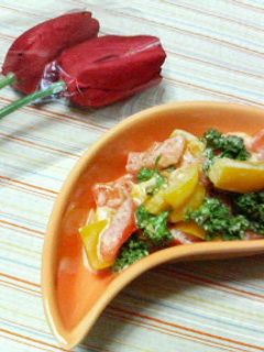 金ごまだれで✿トマトとパプリカ❀サラダ✿-レシピのメイン写真