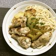 鶏手羽元とじゃがいものソテー!うどん添え