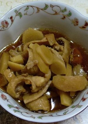 鶏皮と新生姜の煮もの-レシピのメイン写真